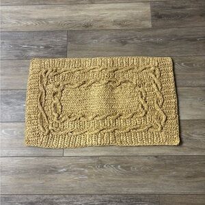 Pottery Barn Pillow Cover Jute Paper Rectangle  26” x 16” Crochet Boho Beach NWT